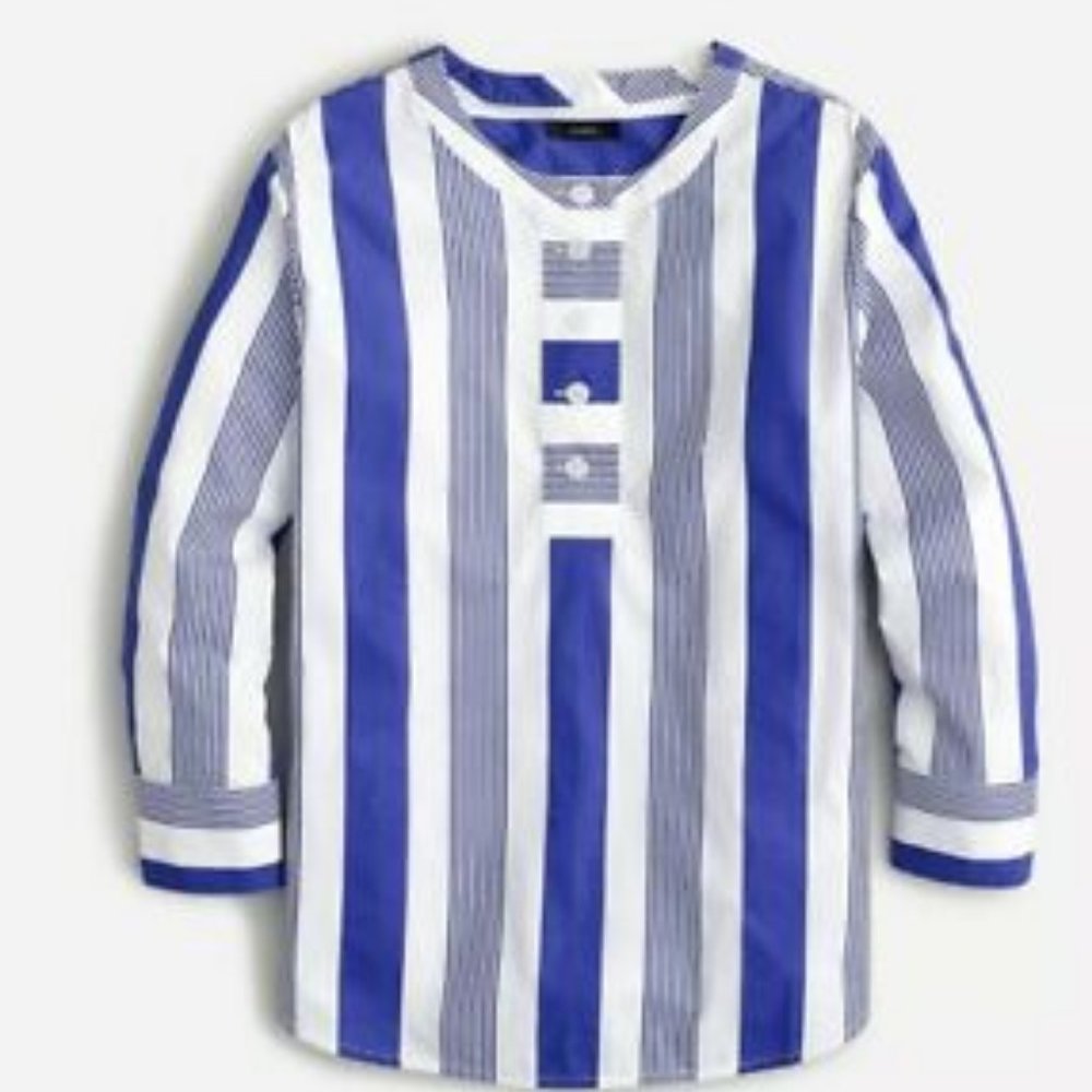 J Crew button front cotton poplin tunic